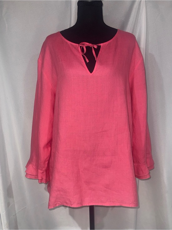Talbots Tops - Talbots Bright Coral Tie-Neck Tunic